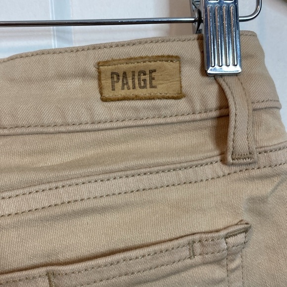 Paige Kylie Crop Tan Oak Sand  Distressed Women's Jeans - 25 - Picture 6 of 10